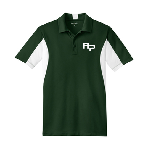 Sport Tek Side Blocked Micropique Sport-Wick Sport Shirt -- Forest Green / White