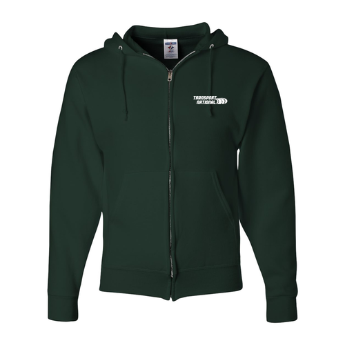 Jerzees Full Zip Hooded Sweatshirt -- Forest Green