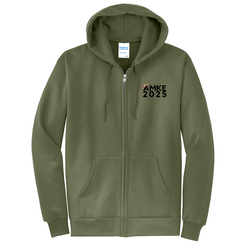 Port and Company Classic Full Zip Hooded Sweatshirt -- Olive Drab Green