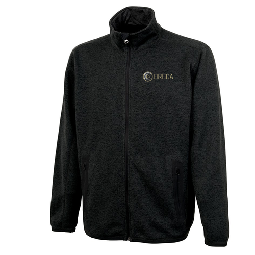 Charles River Mens Heathered Fleece Jacket -- Black Heather