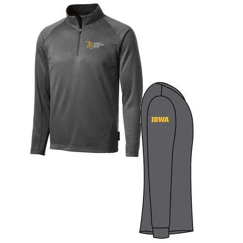 Sport Tek Sportwick Fleece Quarter Zip Pullover -- Dark Smoke / Black