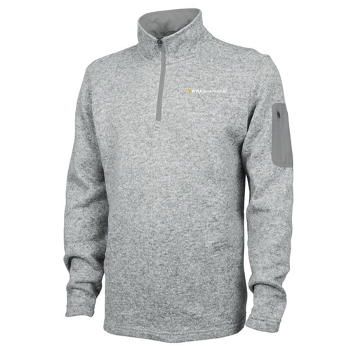 Charles River Mens Heathered Fleece Pullover -- Light Grey Heather