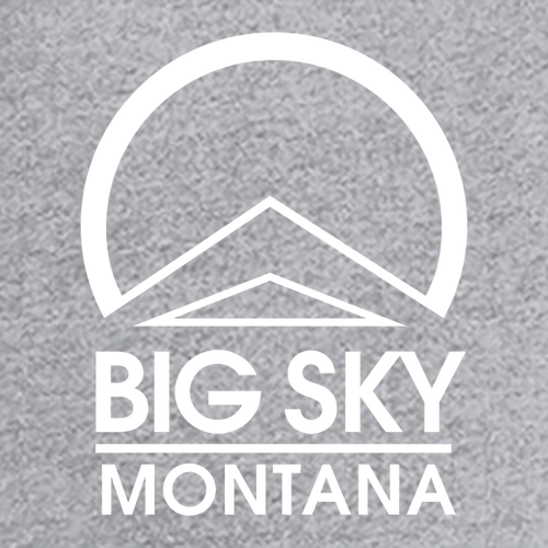 Big Sky Montana Logo 2 White Ink -- Long Sleeve Heather Grey