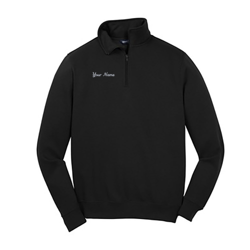 Mens/Unisex Sport Tek Quarter Zip Sweatshirt -- Black