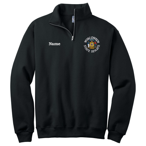 Jerzees 1/4 Zip Cadet Sweatshirt -- Black (Embroidery)