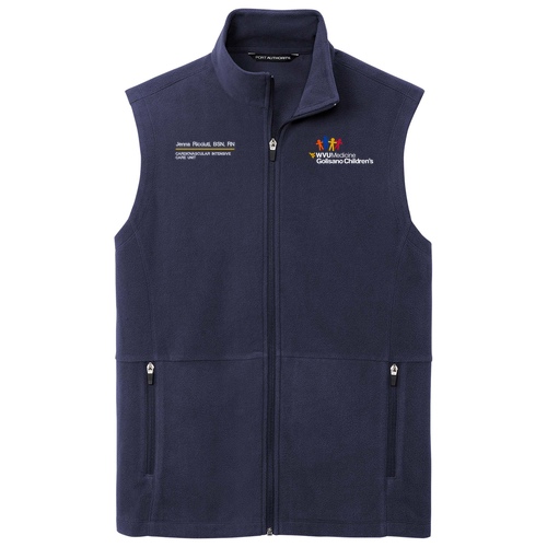 Embroidered Port Authority Accord Microfleece Vest -- Navy