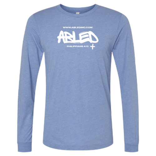 Bella+Canvas Unisex Triblend Long Sleeve Tee -- Blue Triblend