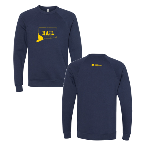 Mens/Unisex Bella Canvas Soft Sponge Fleece Raglan Crewneck Sweatshirt -- Navy