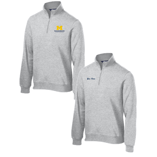 Mens/Unisex Sport Tek Quarter Zip Sweatshirt -- Athletic Heather