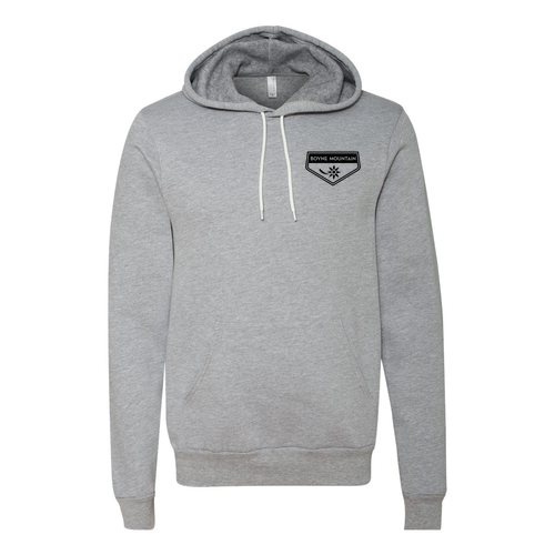 Boyne Mountain Logo 2 Black Ink -- Pullover Hooded Sweatshirt Athletic Heather
