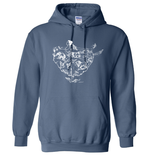 Gildan Heavy Blend Hooded Sweatshirt -- Indigo Blue