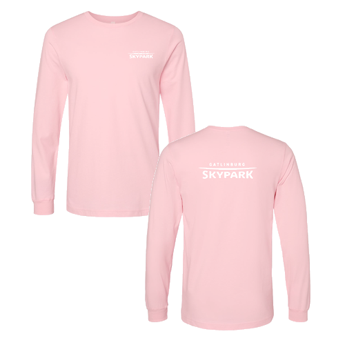 Gatlinburg Skypark Logo 2 White Ink -- Long Sleeve Pink