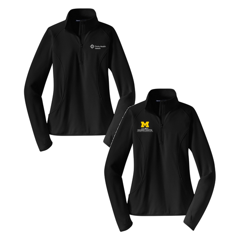 Sport Tek Ladies Sport Wick Stretch Half Zip Pullover -- Black
