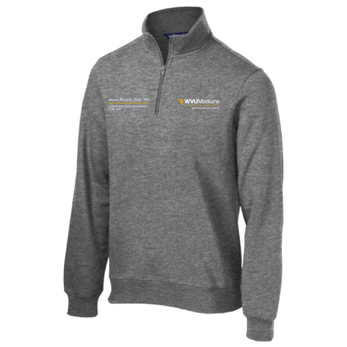 Embroidered Sport Tek Quarter Zip Sweatshirt -- Vintage Heather