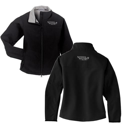 Port Authority Ladies Glacier Soft Shell Jacket -- Black / Chrome