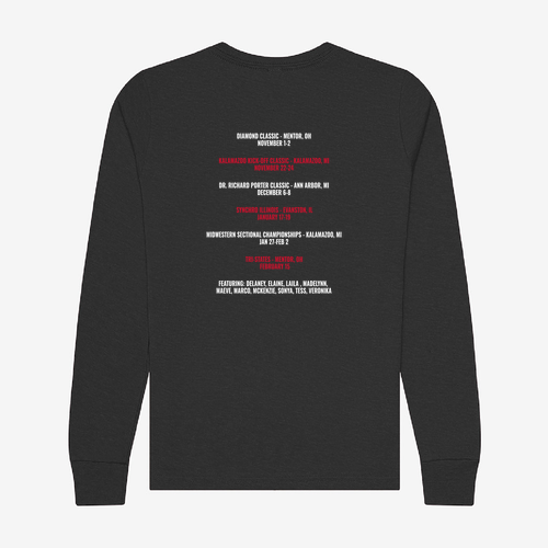 Youth Bella Canvas Soft Fitted CVC Long Sleeve Tee -- Dark Grey Heather
