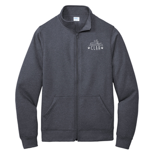 Port and Company Core Fleece Cadet Full-Zip Sweatshirt -- Heather Navy