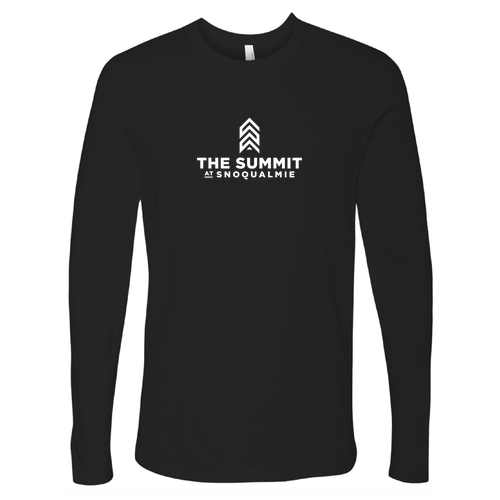 The Summit at Snoqualmie Logo 1 White Ink -- Long Sleeve Black