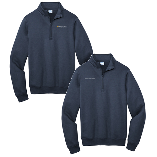 Port and Company Core Fleece Quarter-Zip Pullover Sweatshirt -- Navy