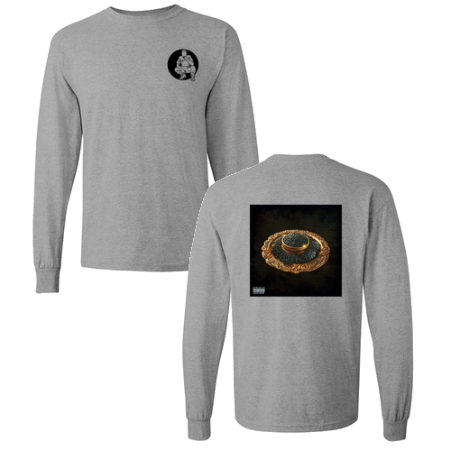 Caviar Gildan Heavy Cotton Longsleeve Basic T-Shirt -- Sport Grey