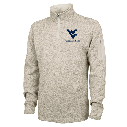 Embroidered Charles River Men's Heathered Fleece Pullover -- Oatmeal Heather