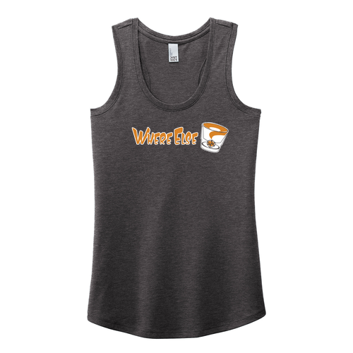 District Made Ladies Perfect Tri Racerback Tank -- Heathered Charcoal