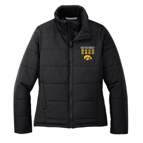 Embroidered Port Authority Women's Puffer Jacket -- Deep Black