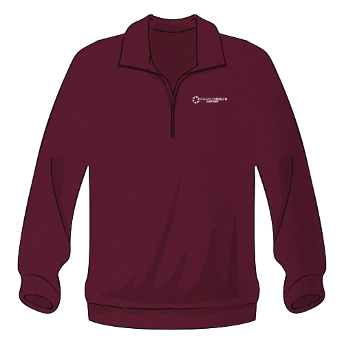 Embroidered Port & Company Core Fleece 1/4 Zip Sweatshirt -- Maroon