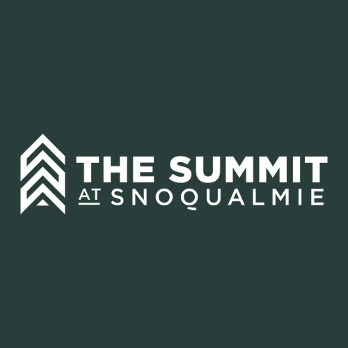 The Summit at Snoqualmie Logo 2 White Ink -- Longsleeve Forest