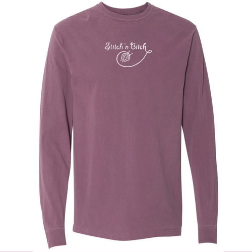 Mens/Unisex Comfort Colors Ringspun Long Sleeve Tee -- Berry