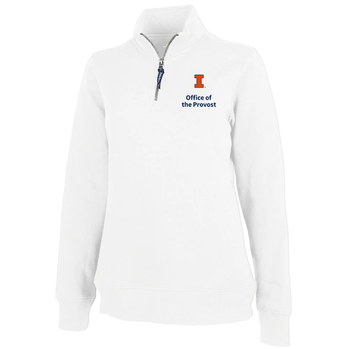 Charles River Women's Crosswind Quarter Zip Sweatshirt -- White