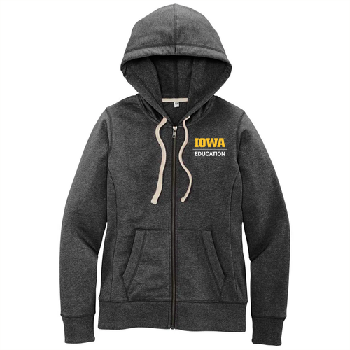 Hawkeye Teachers District Women's Re-Fleece Full-Zip Hoodie -- Charcoal Heather