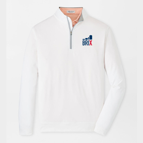 Peter Millar Men's Perth Performance Melange Quarter-Zip -- White