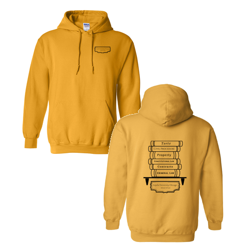 Law Books Hooded Sweatshirt -- Gold