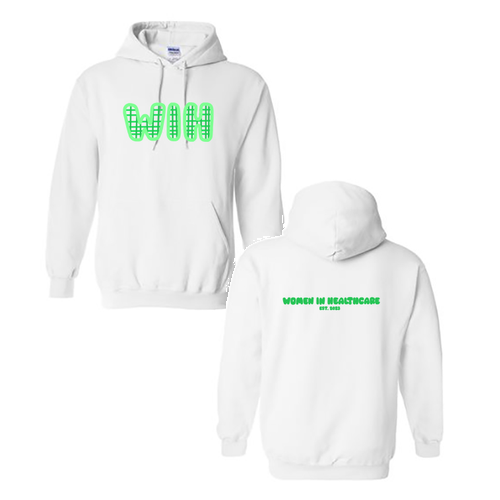 Green WIH Gildan Heavy Blend Hooded Sweatshirt -- White