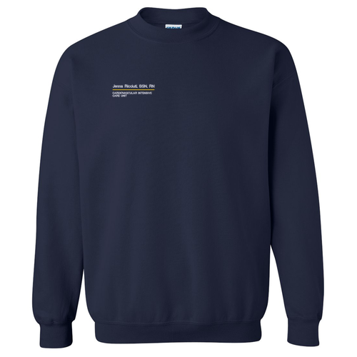 Embroidered Gildan Heavy Blend Crew Neck Sweatshirt -- Navy