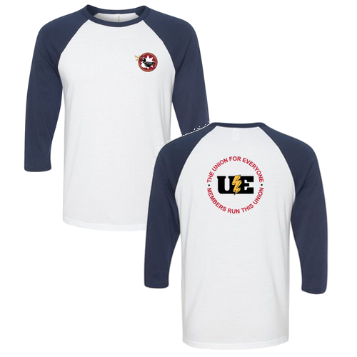Bella Canvas Unisex 3/4 Sleeve Baseball T-Shirt -- White/ Navy