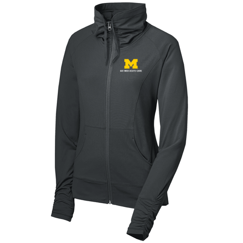Sport Tek Ladies Sport Wick Stretch Full Zip Jacket -- Charcoal Grey