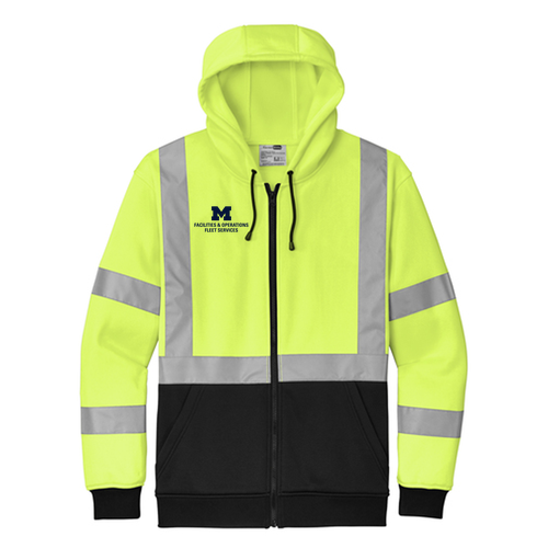 Cornerstone A107 Class 3 Heavy-Duty Fleece Full-Zip Hoodie -- Safety Yellow, $69