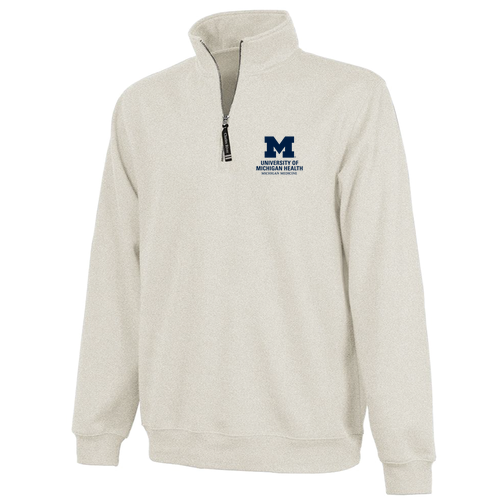 Charles River Soft Crosswind Quarter Zip Sweatshirt -- Oatmeal Heather