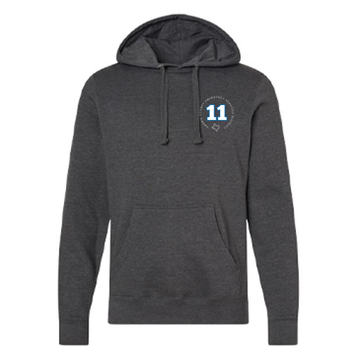 J America Unisex BTB Fleece Hooded Sweatshirt -- Charcoal Heather