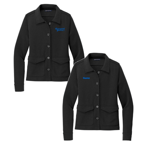 Women's Brooks Brothers Mid-Layer Stretch Button Jacket -- Black Heather