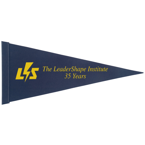 Premium Felt Pennant 8 x 18- With 1" sewn Strip & Stick -- Navy