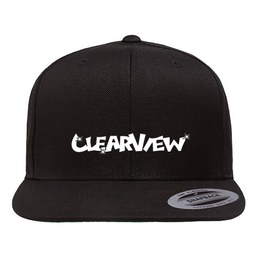 Yupoong 6 Panel Structured Flat Visor Classic Snapback Hat -- Black