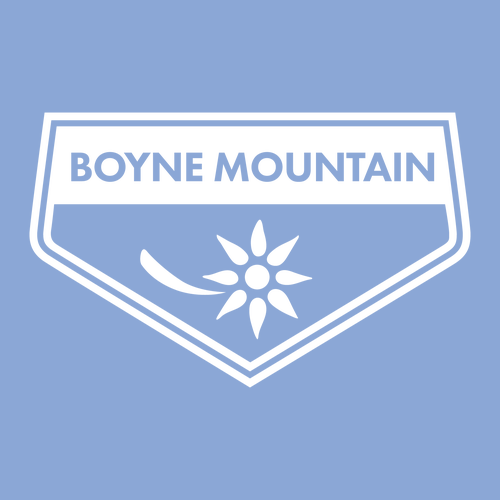 Boyne Mountain Logo 1 White Ink -- Long sleeve  Carolina Blue