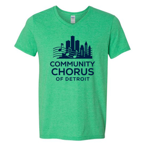 Gildan SoftStyle V Neck T Shirt -- Heather Irish Green