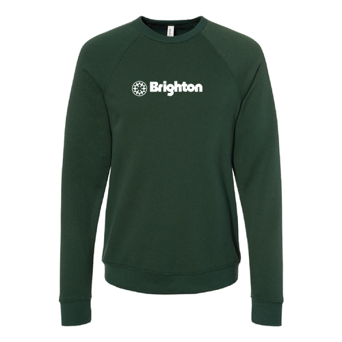 Brighton Logo 1 White Ink -- Crewneck Sweatshirt Forest