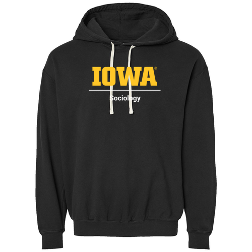 Sociology Comfort Colors Lightweight Adult Ringspun Hooded Sweatshirt -- Black