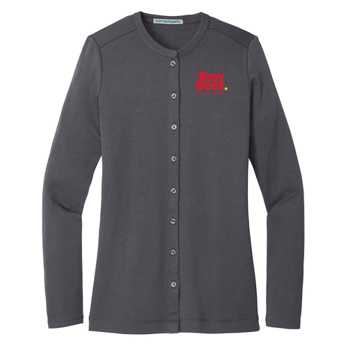 Ladies Port Authority  Concept Stretch Button Front Cardigan -- Smoke Grey