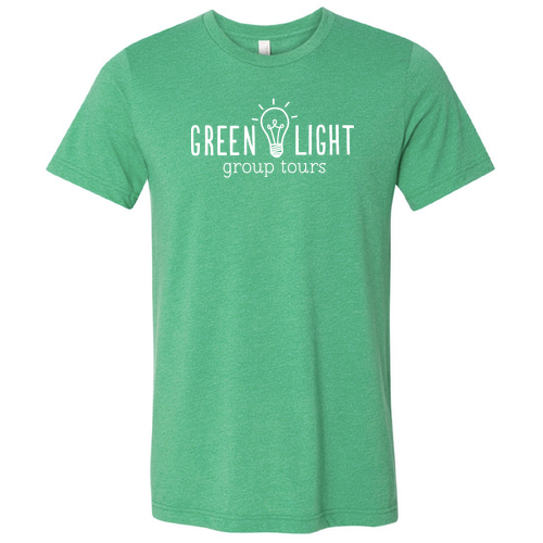 Bella Canvas Heather Kelly Green Shirt with White Print